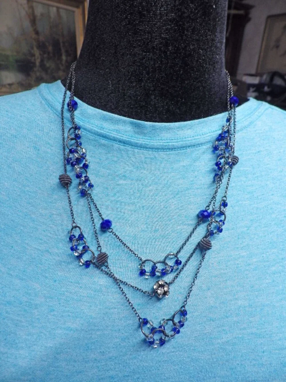Lot of Gunmetal Necklaces, LOFT - 1928 720G2